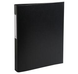 Ringbuch aus festem Karton 1,8mm PP kaschiert, 2 Ringe 25mm rund am hinteren Deckel befestigt, Rücken 40mm, 32x25,5cm für DIN A4