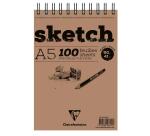 Sketch bloc spiralé 100F A5 90g - Blanc