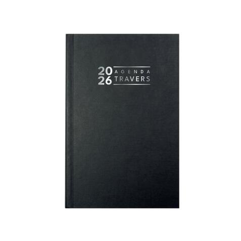 Agenda bureau Carré Travers 13,5 x 21 cm Journalier Janvier à décembre 2026 - Couleurs assorties
