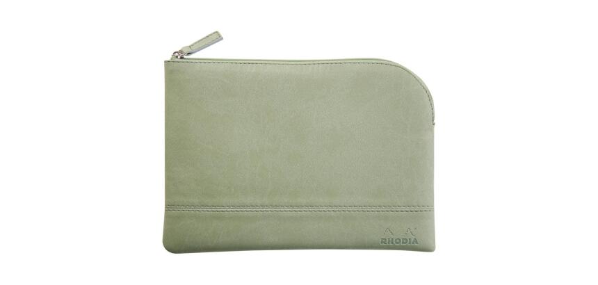 Rhodiarama pochette zippée en simili cuir - taille M (16x22 cm)