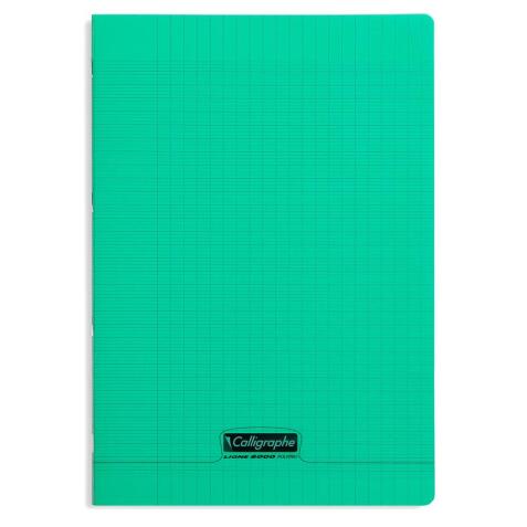 Cahier piqué 8000 POLYPRO A4 140 pages grands carreaux 90 g - Vert