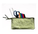 CUIRISÉ Grande Pochette 2 compartiments 22x11 cm - Vert