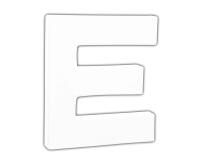 Petite lettre E 12cm - Blanc