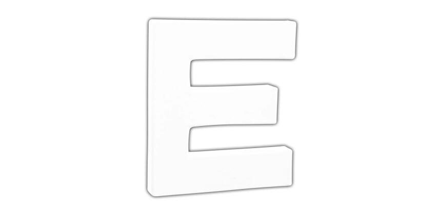 Petite lettre E 12cm - Blanc