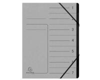 Trieur agrafé avec élastiques intérieur noir 7 compartiments - A4
