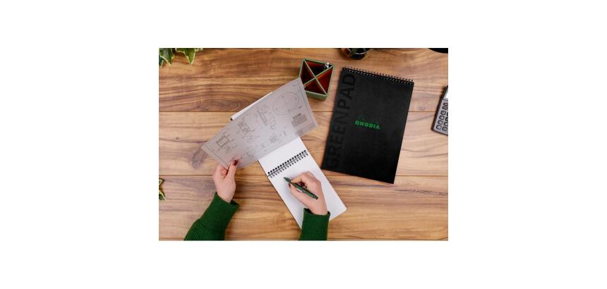 Integrated binding pad GREENPAD, A4+, ruled, black