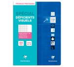 Cahier Travaux Pratiques piqué déficients visuels 24x32cm 64 pages grands carreaux noirs 2,5mm agrandis 10x10 + uni Couleur aléatoire - Assortis