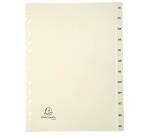 Intercalaires imprimés Carte peau 155g 12 positions de janvier à décembre - A4 - Ivoire