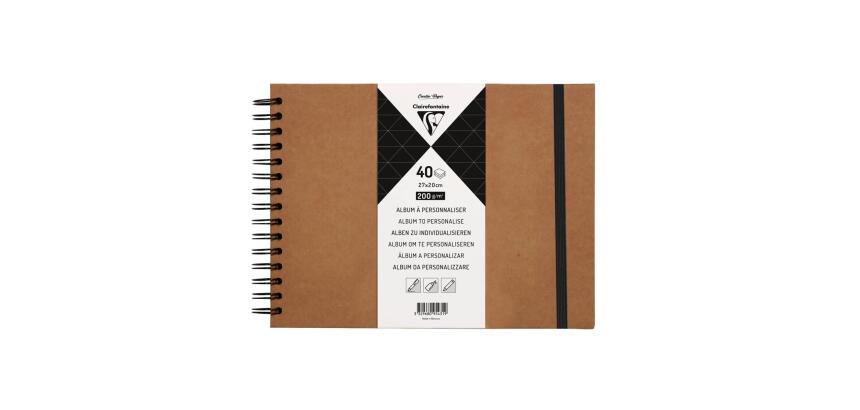Album à personnaliser de 40 feuilles 200g/m2 au format 27x20cm - Kraft