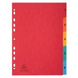 Intercalaires carte lustrée avec onglets imprimés numériques - 5 positions - A4 - Couleurs assorties