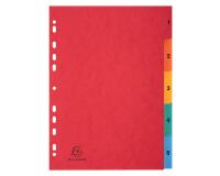 Tabbladen glanskarton 225g - bedrukte tabs - 5 tabs - 1 tot 5 - A4 - Geassorteerd