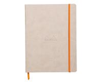 Rhodiarama carnet souple 19x25 cm 160 pages ligné papier ivoire 90g fermeture élastique - Beige