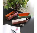 Rhodiarama trousse plumier simili cuir italien 23x5x5 cm - Eau