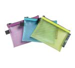 Transparente Tasche/Etui mit Reißverschluss, flexibles Recycling-PP, Kollektion Pop'N Co - Farben sortiert