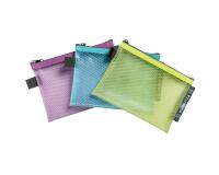 Transparente Tasche/Etui mit Reißverschluss, flexibles Recycling-PP, Kollektion Pop'N Co - Farben sortiert