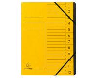 Ordnungsmappe mit Gummizug, innen schwarz, 12 Fächer - A4