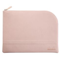 Rhodiarama pochette zippée en simili cuir - taille L (21x28 cm) - Touche de rose