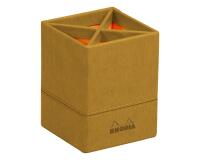 Rhodiarama pot à crayons simili cuir italien 8x8x11 cm - Or