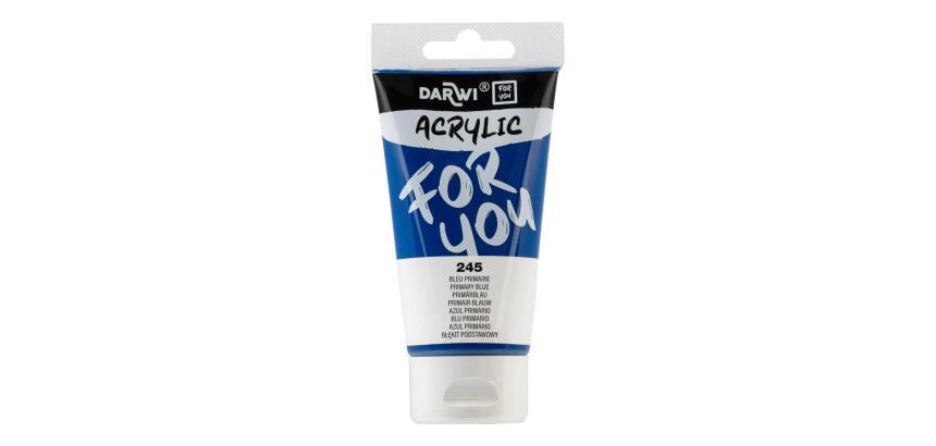 Darwi For You tube de peinture acrylique 75 ml - Bleu primaire