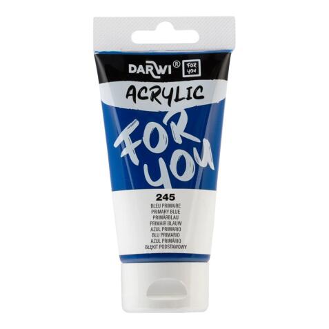 Darwi For You tube de peinture acrylique 75 ml - Bleu primaire