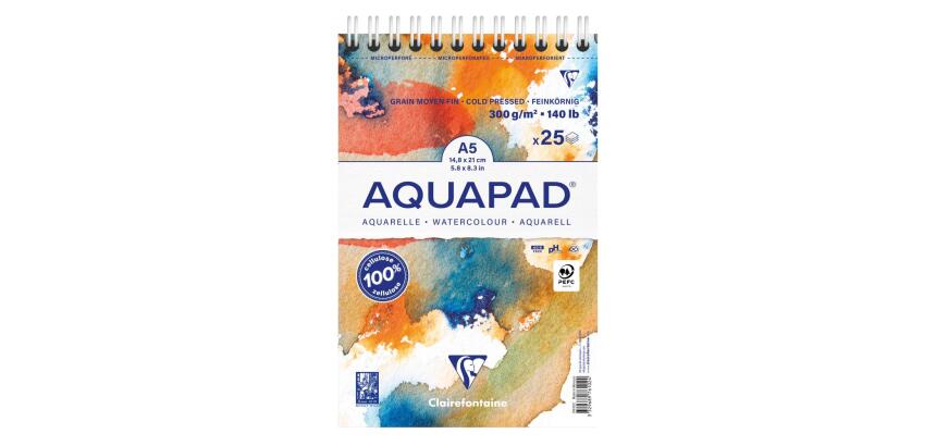 Aquapad bloc reliure intégrale 25F A5+ 300g
