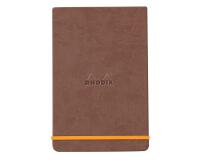 Rhodiarama Webnotepad rembordé rigide A5 192 pages ligné microperforé papier ivoire 90g fermeture élastique - Chocolat