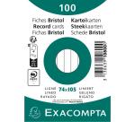 Fichas de cartulina bristol 205 g/m2 - Rayado - 74x105 mm - Blanco