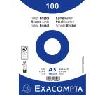Paquete de 100 fichas Exacompta cartulina Bristol retractil - blanco liso sin taladro 148x210mm - Blanco
