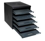 Module de classement Modulo Ecoblack 5 tiroirs ouverts - Gris foncé