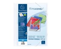 Carpetas con gomas 3 solapas Kreacover® Polipropileno Translucido - Blanco