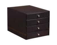 Rhodiarama trieur 4 tiroirs simili cuir italien 24,8x32,7x22,8 cm - Noir