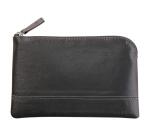 Rhodiarama pochette zippée en simili cuir - taille S (11x17 cm) - Titane