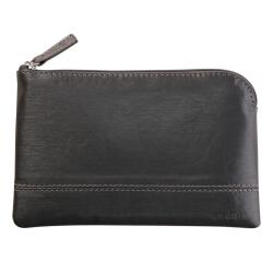 Rhodiarama pochette zippée en simili cuir - taille S (11x17 cm) - Titane