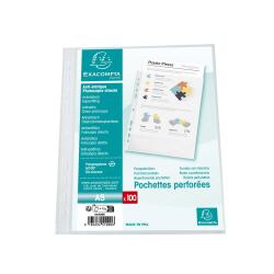 Sachet de 100 pochetttes perforées Polypropylène grainé 5/100e - A5 - Cristal