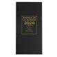 Agenda de bureau Banquier long Euro et cents 16 x 34 cm Journalier 2 volumes 2026 - Noir
