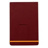 Rhodiarama Webnotepad rembordé rigide 9x14 cm 192 pages ligné microperforé papier ivoire 90g fermeture élastique - Lie de vin