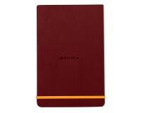 Rhodiarama Webnotepad rembordé rigide 9x14 cm 192 pages ligné microperforé papier ivoire 90g fermeture élastique - Lie de vin