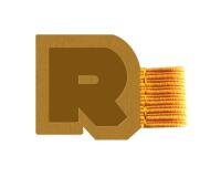 Rhodiarama porte-stylo autoadhésif 4x3 cm pour blocs carnets et agendas - Or