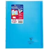 Cahier piqué Koverbook 24x32cm 48 pages petits carreaux + marge couverture polypropylène transparent - Bleu