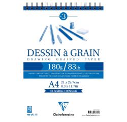 Dessin à Grain bloc spiralé 30F A4 180g
