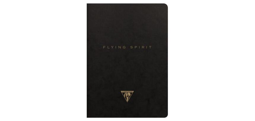 Flying Spirit piqûre textile A5 96 pages ligné motifs assortis papier ivoire 90g - Noir