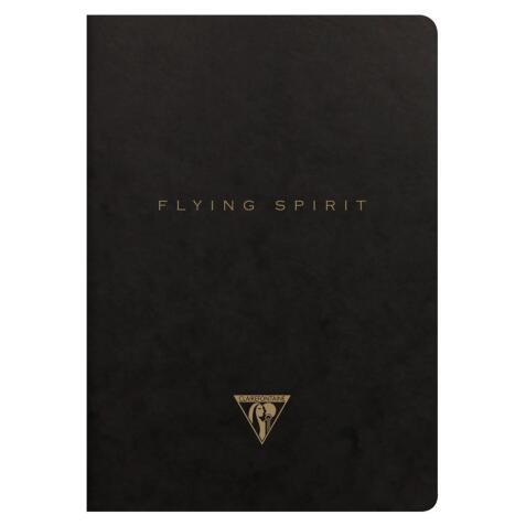 Flying Spirit piqûre textile A5 96 pages ligné motifs assortis papier ivoire 90g - Noir