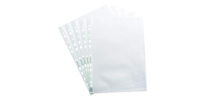 Sachet de 50 pochettes perforées PP recyclé Forever 9/100e - A4 - Translucide
