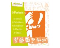 Set de 6 pochoirs enfants, Pirates - Orange