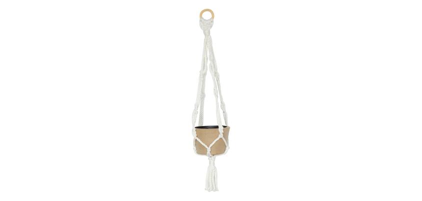 Grande suspension macramé avec cachepot - Kraft