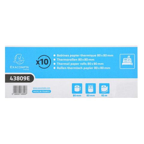 Papel térmico Exacompta 80 x Ø 80 x 12 mm x 85m 48g 1 copia SBPA