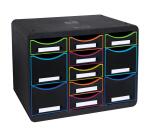 Cassettiera Storebox Multi 11 cassetti Black Office - Nero/arlecchino