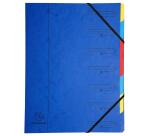 Trieur, A4, carton, 7 compartiments, bleu
