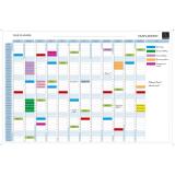 Planning magnétique annuel - textes en anglais - Blanc