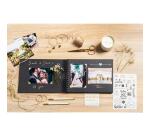 Set de Scrapbooking SCRAP-ADDICT [completo] 32x22 cm - 70 páginas (4 hojas de pegatinas 2 hojas de esquinas autoadhesivas 12 rotuladores de tinta metalizada)